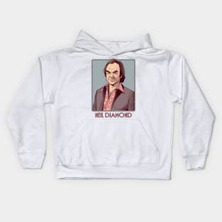 Neil Diamond / Vintage Style Fan Illustration Kids Hoodie